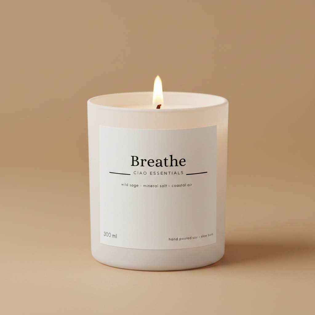Breathe — warm beige background