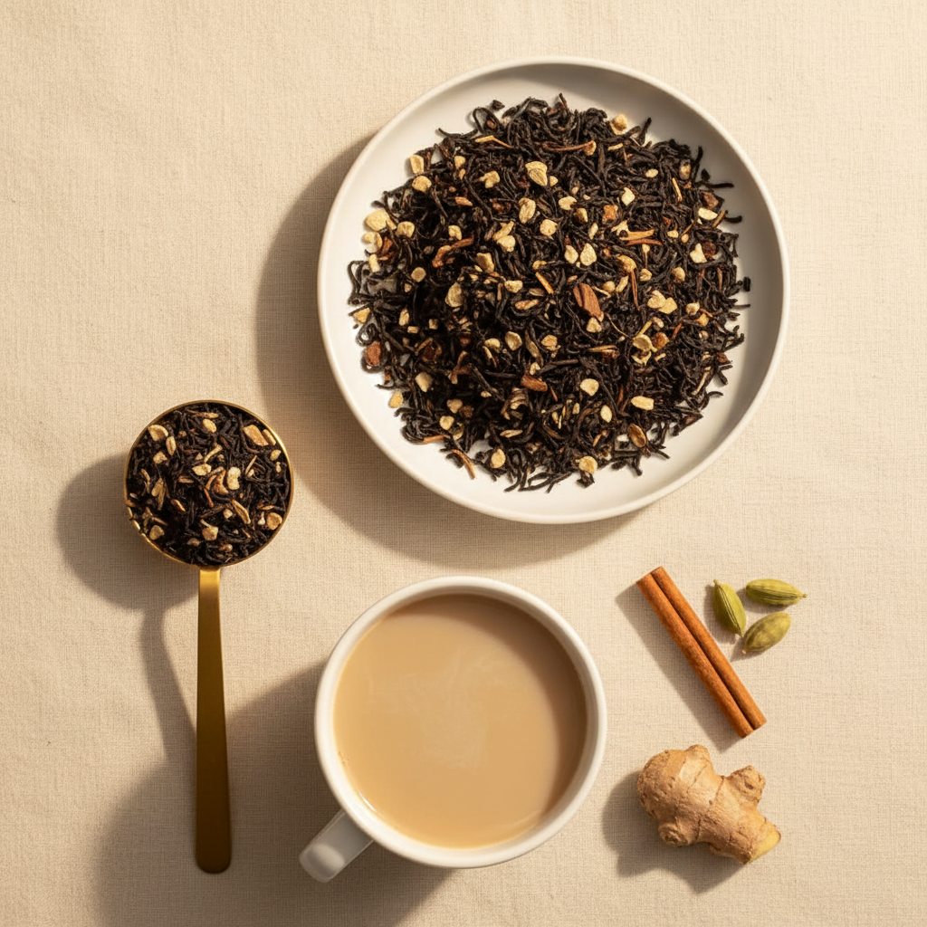 Chai Ingredient Flat Lay