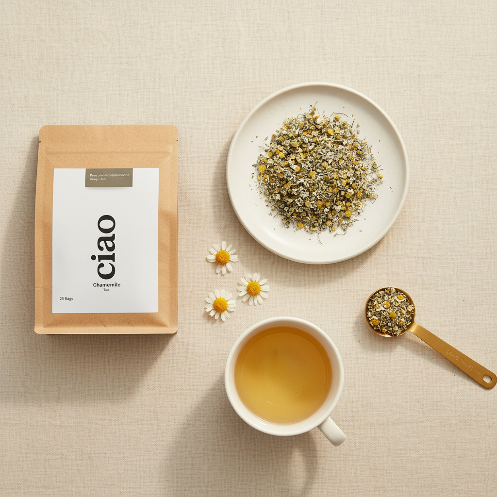 Chamomile Tea Flat Lay Revised