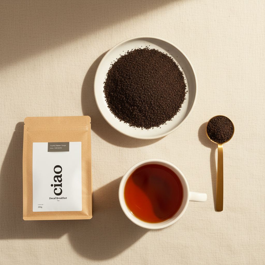 Decaf Breakfast Tea Flat Lay
