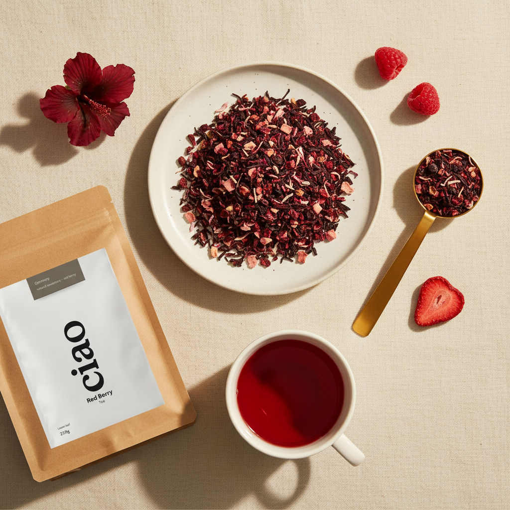 Red Berry Tea Flat Lay