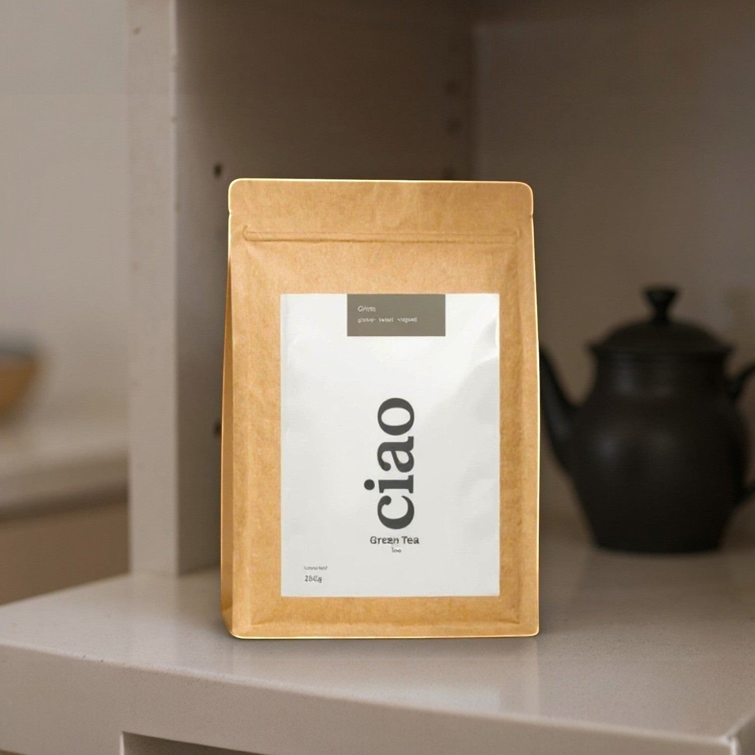 Say Ciao Coffee green tea pouch, 250g, with a clean, refreshing, grassy flavour profile.