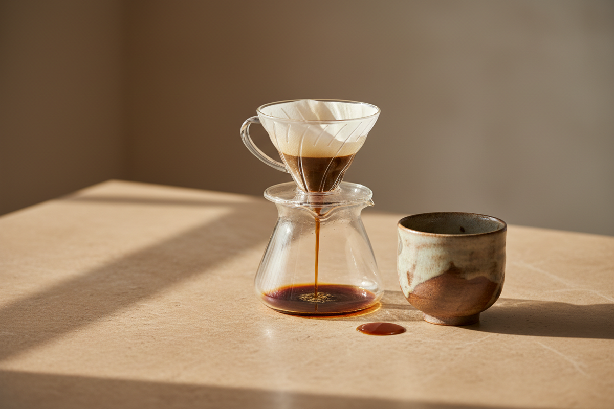 V60 pour-over brewing — Say Ciao Coffee Acatenango Guatemala